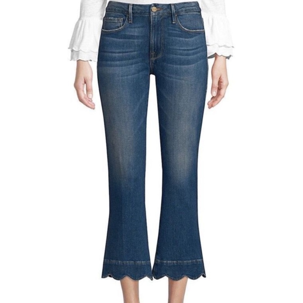 Frame Denim Dark Blue Flare scallop